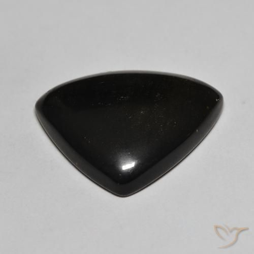 Ossidiana Nero con riflessi dorati naturale da 18.17 ct, Taglio trillion, Opaco