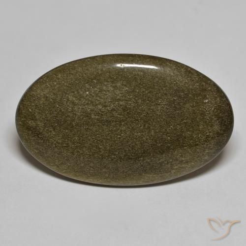 20.97ct Naturale Nero con riflessi dorati Ossidiana, Ovale, Opaco