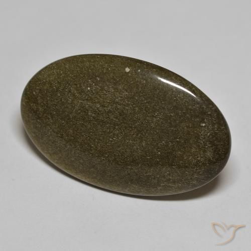 Ossidiana Nero con riflessi dorati naturale da 20.97 ct, Ovale, Opaco