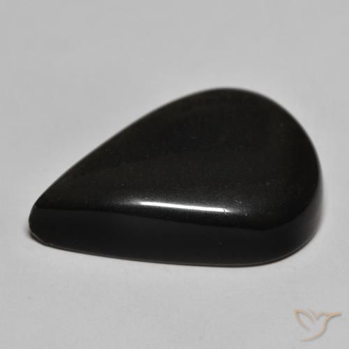 Ossidiana Nero con riflessi dorati naturale da 29.24 ct, Forma a pera, Opaco