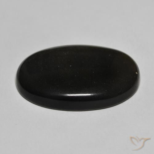 Ossidiana Nero con riflessi dorati naturale da 22.99 ct, Ovale, Opaco