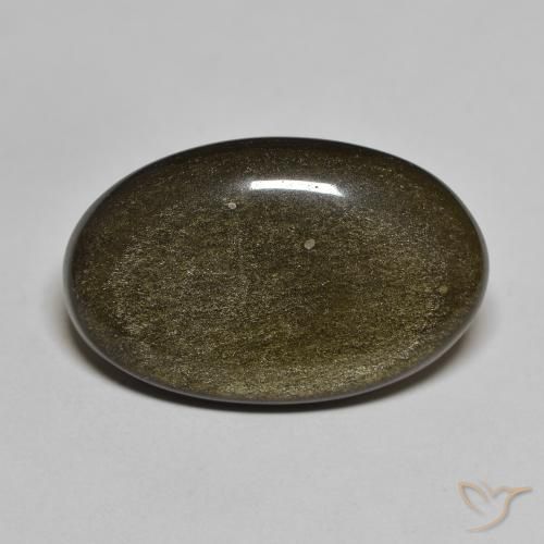 13.63ct Naturale Nero con riflessi dorati Ossidiana, Ovale, Opaco
