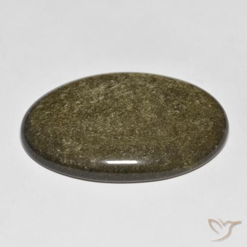 Ossidiana Nero con riflessi dorati naturale da 24.36 ct, Ovale, Opaco