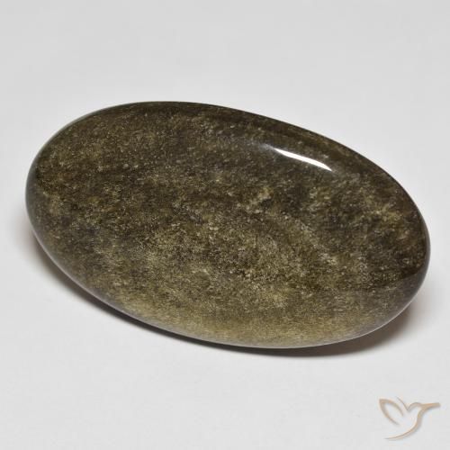 Ossidiana Nero con riflessi dorati naturale da 35.72 ct, Ovale, Opaco