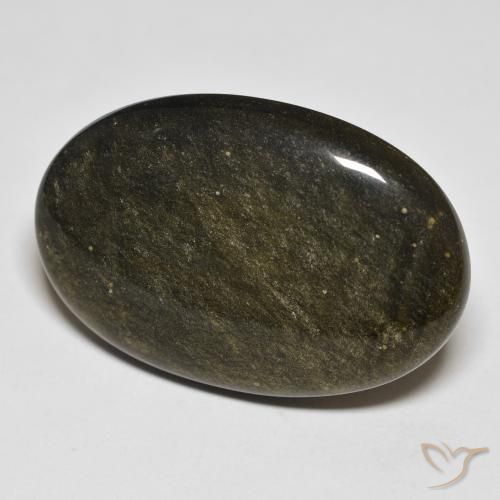 Ossidiana Nero con riflessi dorati naturale da 32.18 ct, Ovale, Opaco
