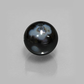 Onice naturale nero da 7,24 ct, sfera / palla, opaco