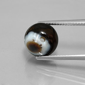 Onice nero naturale da 6,99 ct, sfera / palla, opaco