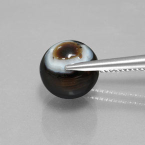 Onice nero naturale da 6,99 ct, sfera / palla, opaco