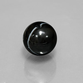 Onice naturale nero da 7,45 ct, sfera / palla, opaco