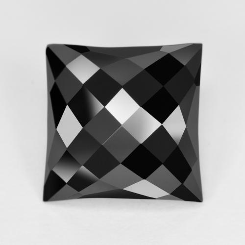 Onice naturale nero da 4,94 ct, quadrato, opaco