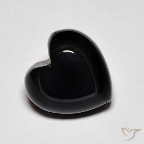 4.34ct Naturale Nero Onice, Cuore, Opaco