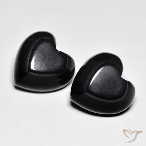 Gemme di Onice Nero naturale da 8.41 ct, Cuore, Opaco