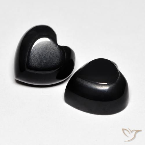 Gemme di Onice Nero naturale da 8.66 ct, Cuore, Opaco
