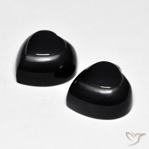 Gemme di Onice Nero naturale da 8.66 ct, Cuore, Opaco