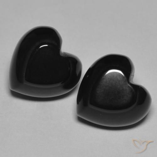 8.59ctw Naturale Nero Onice, Cuore, Opaco