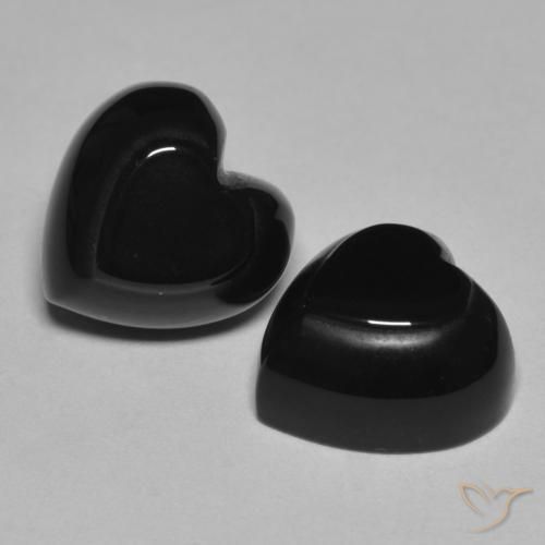 Gemme di Onice Nero naturale da 8.59 ct, Cuore, Opaco