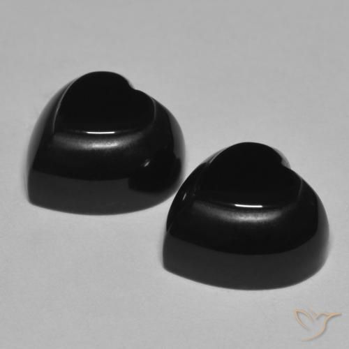 Gemme di Onice Nero naturale da 8.59 ct, Cuore, Opaco
