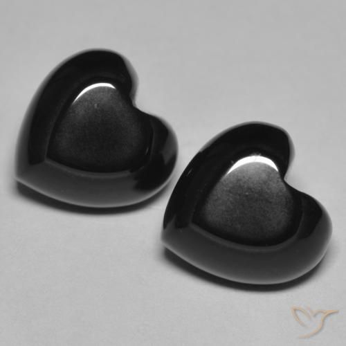 8.54ctw Naturale Nero Onice, Cuore, Opaco