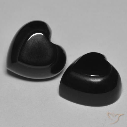 Gemme di Onice Nero naturale da 8.54 ct, Cuore, Opaco