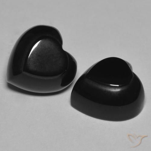 Gemme di Onice Nero naturale da 8.67 ct, Cuore, Opaco