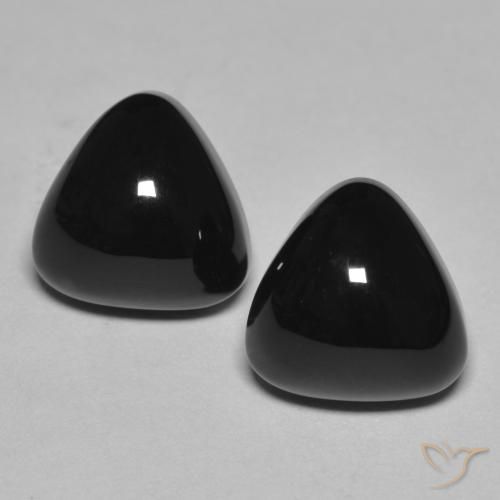 6.53ctw Naturale Nero Onice, Taglio trillion, Opaco