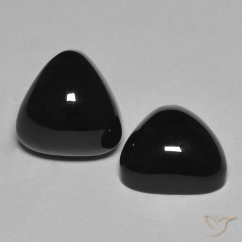 Gemme di Onice Nero naturale da 6.53 ct, Taglio trillion, Opaco