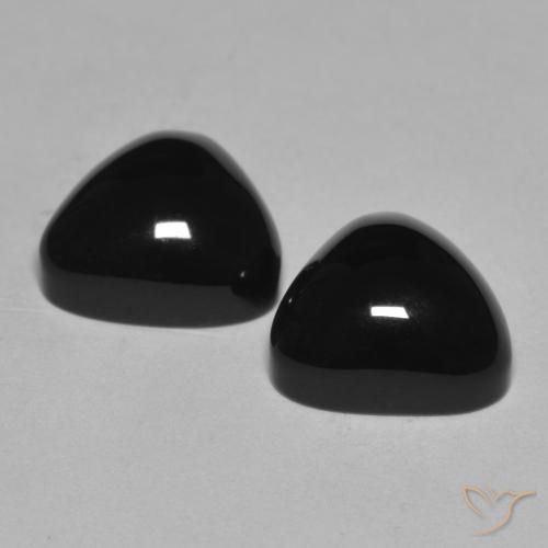 Gemme di Onice Nero naturale da 6.53 ct, Taglio trillion, Opaco