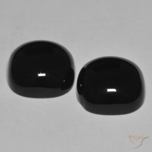 Gemme di Onice Nero naturale da 9.68 ct, Cuscino, Opaco