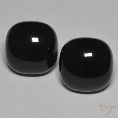 9.56ctw Naturale Nero Onice, Cuscino, Opaco