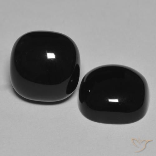 Gemme di Onice Nero naturale da 9.56 ct, Cuscino, Opaco