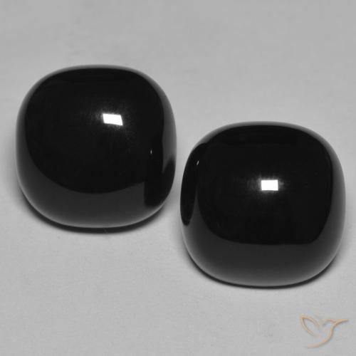 9.56ctw Naturale Nero Onice, Cuscino, Opaco