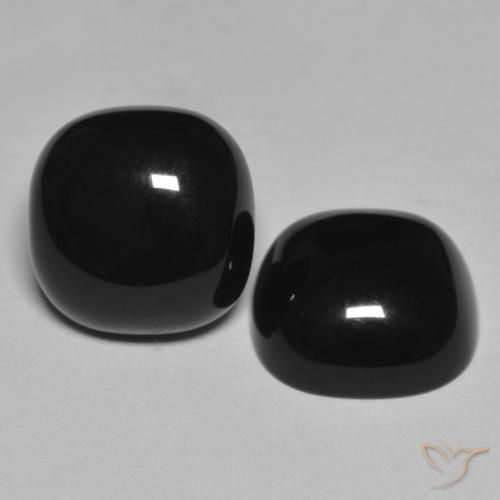 Gemme di Onice Nero naturale da 9.56 ct, Cuscino, Opaco