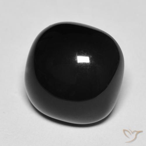 4.74ct Naturale Nero Onice, Cuscino, Opaco