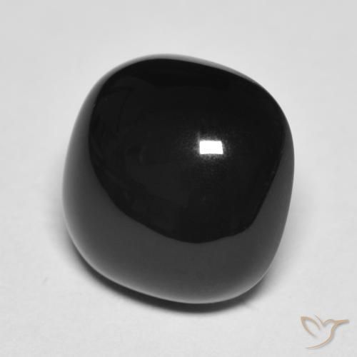 4.81ct Naturale Nero Onice, Cuscino, Opaco