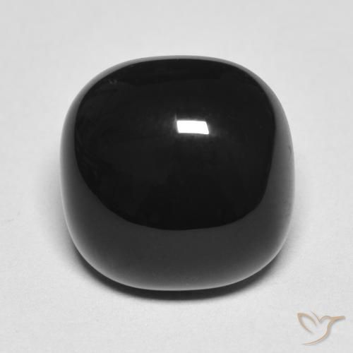 4.87ct Naturale Nero Onice, Cuscino, Opaco
