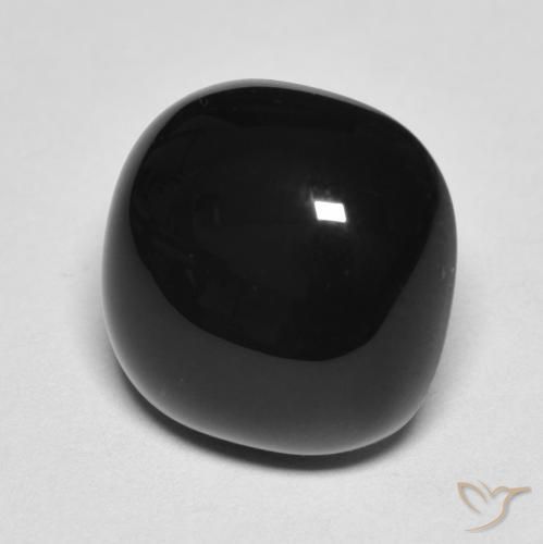 Onice Nero naturale da 4.87 ct, Cuscino, Opaco