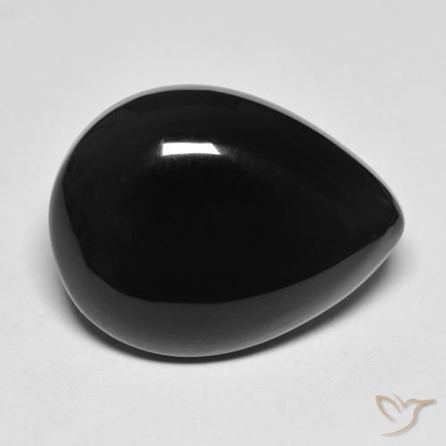 10.74ct Naturale Nero Onice, Forma a pera, Opaco