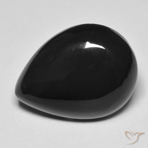 Onice Nero naturale da 10.39 ct, Forma a pera, Opaco