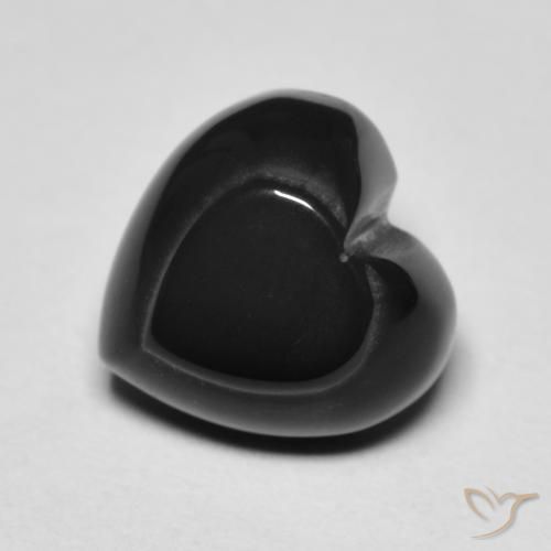 4.35ct Naturale Nero Onice, Cuore, Opaco