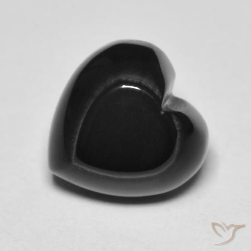 Onice Nero naturale da 4.35 ct, Cuore, Opaco