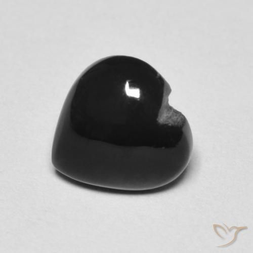 Onice naturale nero da 1,39 ct, a forma di cuore, opaco