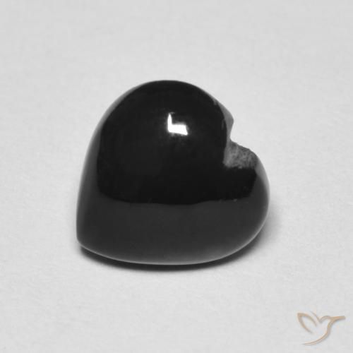 Onice naturale nero da 1,39 ct, a forma di cuore, opaco