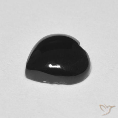 Onice naturale nero da 1,39 ct, a forma di cuore, opaco