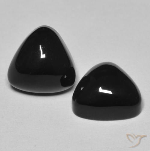 6.79ctw Naturale Nero Onice, Taglio trillion, Opaco