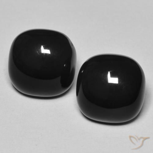 9.62ctw Naturale Nero Onice, Cuscino, Opaco