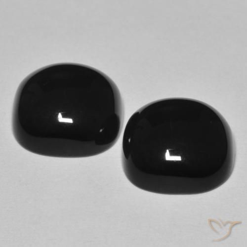 Gemme di Onice Nero naturale da 9.62 ct, Cuscino, Opaco