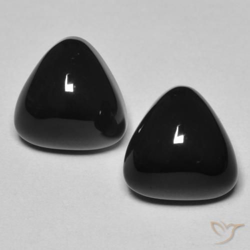 6.69ctw Naturale Nero Onice, Taglio trillion, Opaco