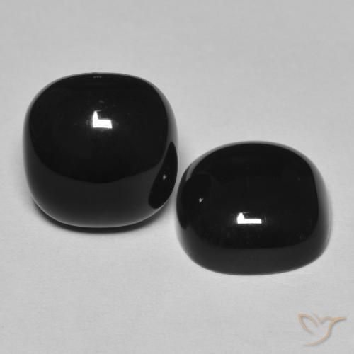 Gemme di Onice Nero naturale da 9.65 ct, Cuscino, Opaco