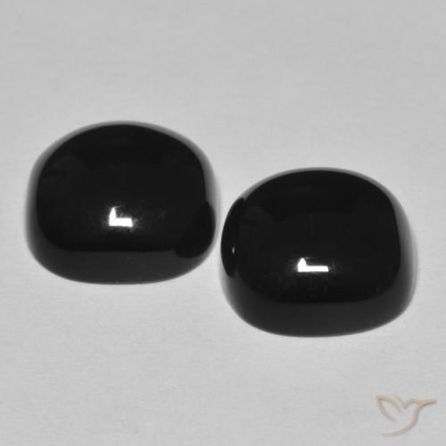 Gemme di Onice Nero naturale da 9.65 ct, Cuscino, Opaco