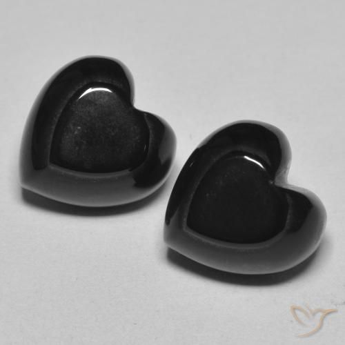 8.64ctw Naturale Nero Onice, Cuore, Opaco